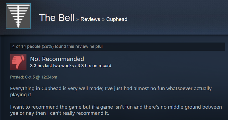 Illustration for article titled Cuphead, As Told By Steam Reviews